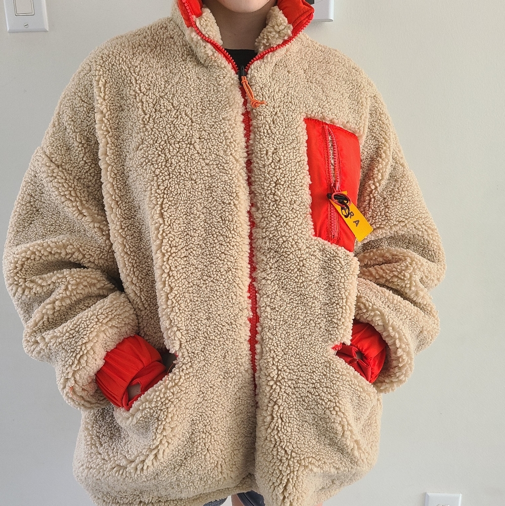 Zara sherpa padded fleece oversized jacket